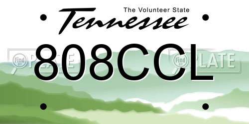 808CCL Tennessee License Plate
