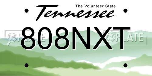 808NXT Tennessee License Plate
