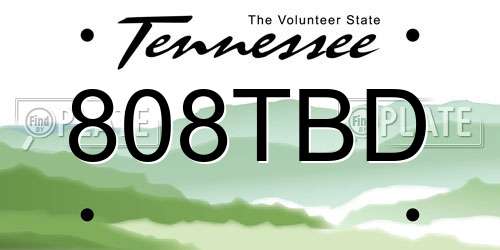 808TBD Tennessee License Plate