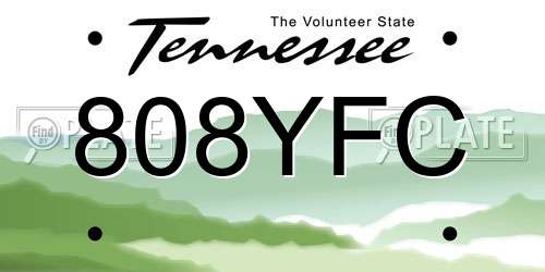 808YFC Tennessee License Plate