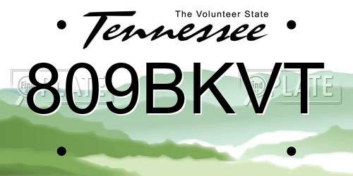 809BKVT Tennessee License Plate