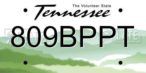 809BPPT Tennessee License Plate