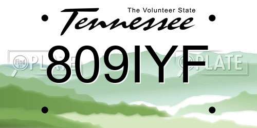 809IYF Tennessee License Plate