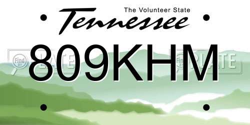 809KHM Tennessee License Plate