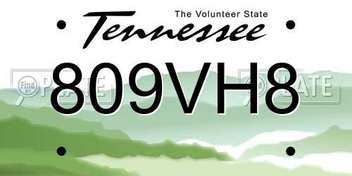 809VH8 Tennessee License Plate