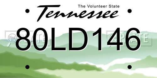 80LD146 Tennessee License Plate