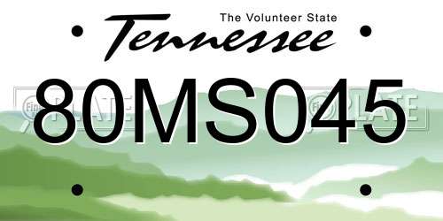 80MS045 Tennessee License Plate