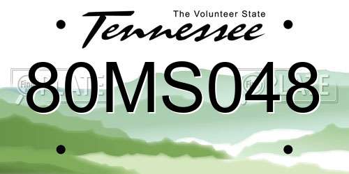 80MS048 Tennessee License Plate