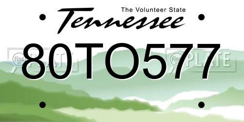 80TO577 Tennessee License Plate