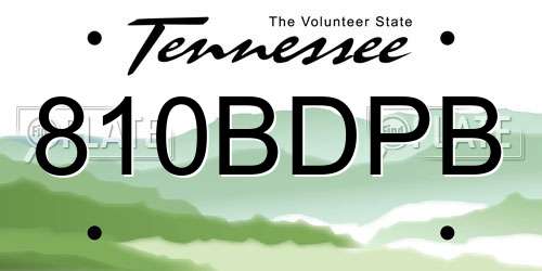 810BDPB Tennessee License Plate