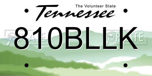 810BLLK Tennessee License Plate