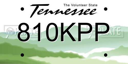 810KPP Tennessee License Plate