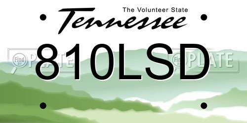 810LSD Tennessee License Plate