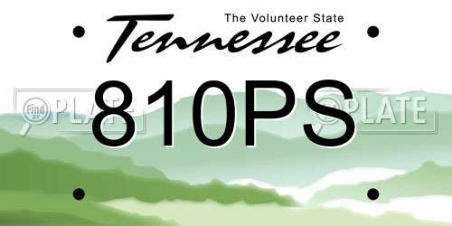 810PS Tennessee License Plate