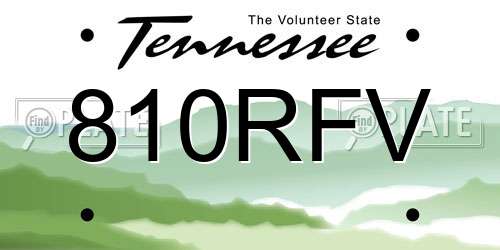 810RFV Tennessee License Plate