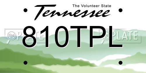 810TPL Tennessee License Plate