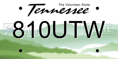 810UTW Tennessee License Plate