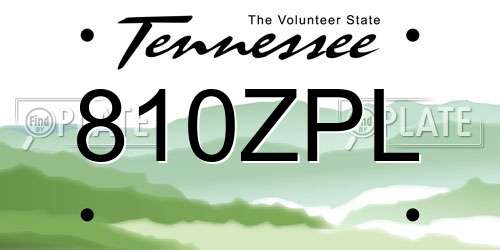810ZPL Tennessee License Plate