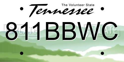 811BBWC Tennessee License Plate