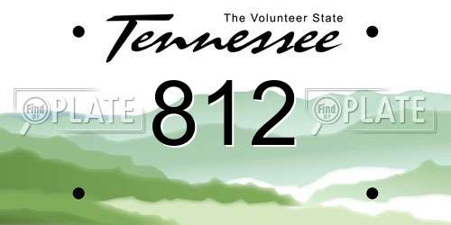 812 Tennessee License Plate