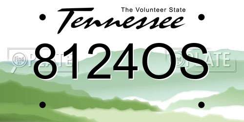 8124OS Tennessee License Plate