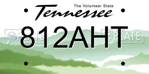 812AHT Tennessee License Plate