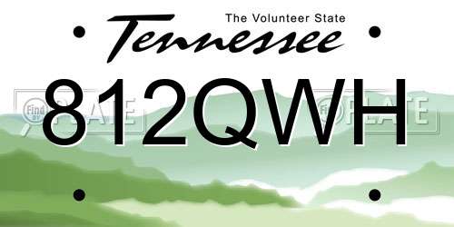 812QWH Tennessee License Plate