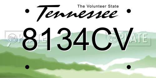 8134CV Tennessee License Plate