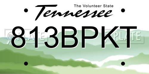813BPKT Tennessee License Plate