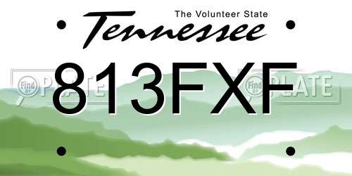 813FXF Tennessee License Plate