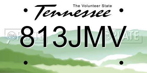 813JMV Tennessee License Plate