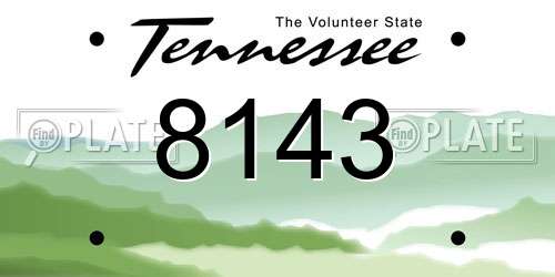 8143 Tennessee License Plate