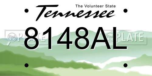 8148AL Tennessee License Plate
