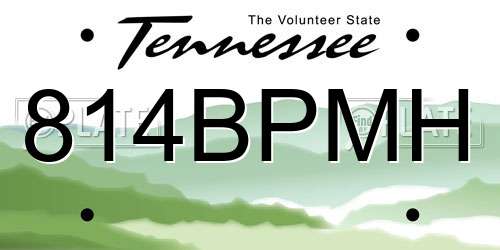 814BPMH Tennessee License Plate