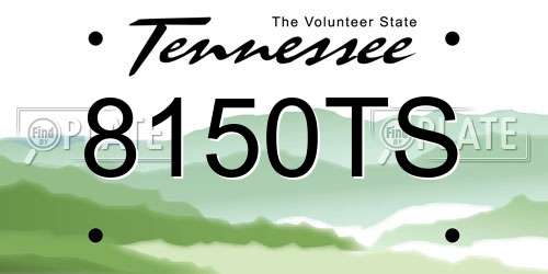 8150TS Tennessee License Plate
