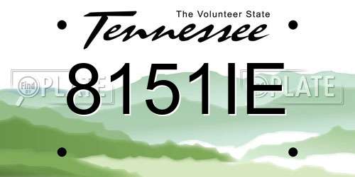 8151IE Tennessee License Plate