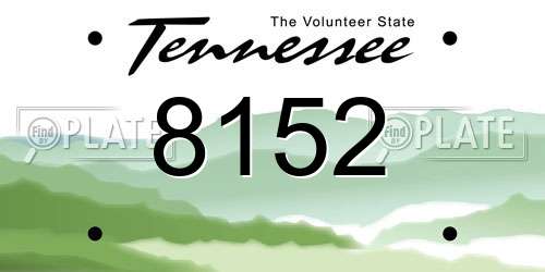8152 Tennessee License Plate