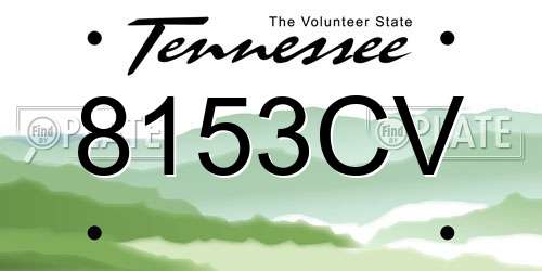 8153CV Tennessee License Plate