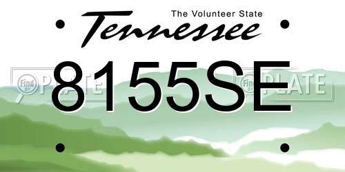 8155SE Tennessee License Plate