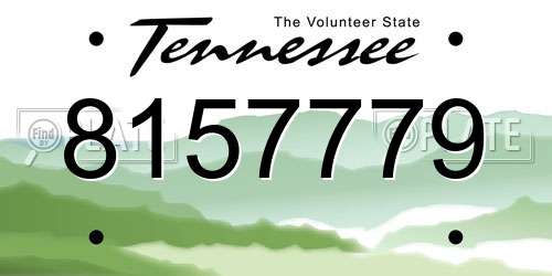 8157779 Tennessee License Plate