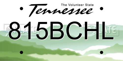 815BCHL Tennessee License Plate