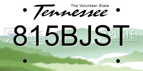 815BJST Tennessee License Plate