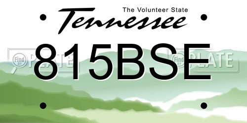 815BSE Tennessee License Plate