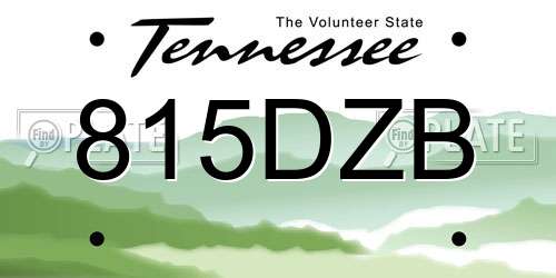 815DZB Tennessee License Plate