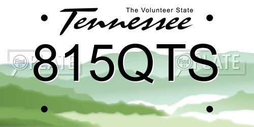 815QTS Tennessee License Plate