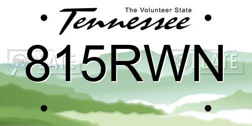 815RWN Tennessee License Plate