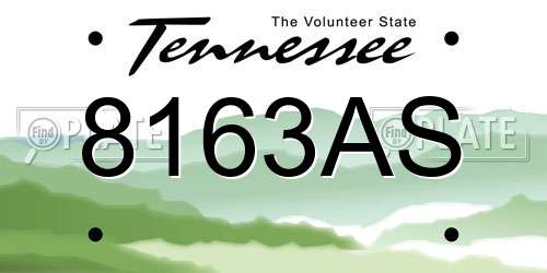 8163AS Tennessee License Plate