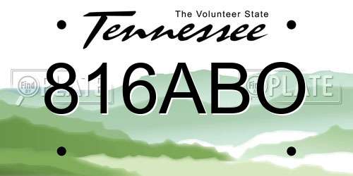 816ABO Tennessee License Plate