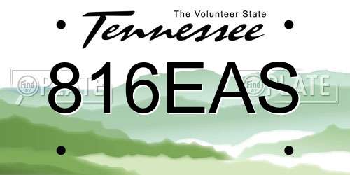 816EAS Tennessee License Plate