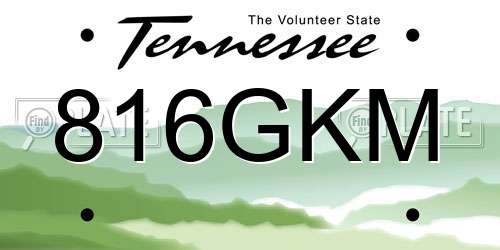 816GKM Tennessee License Plate